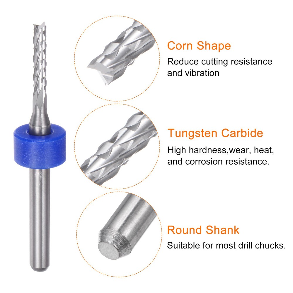 10pcs End Mill Bit 2mm Solid Carbide CNC Router Bits Engraving Cutter Tools