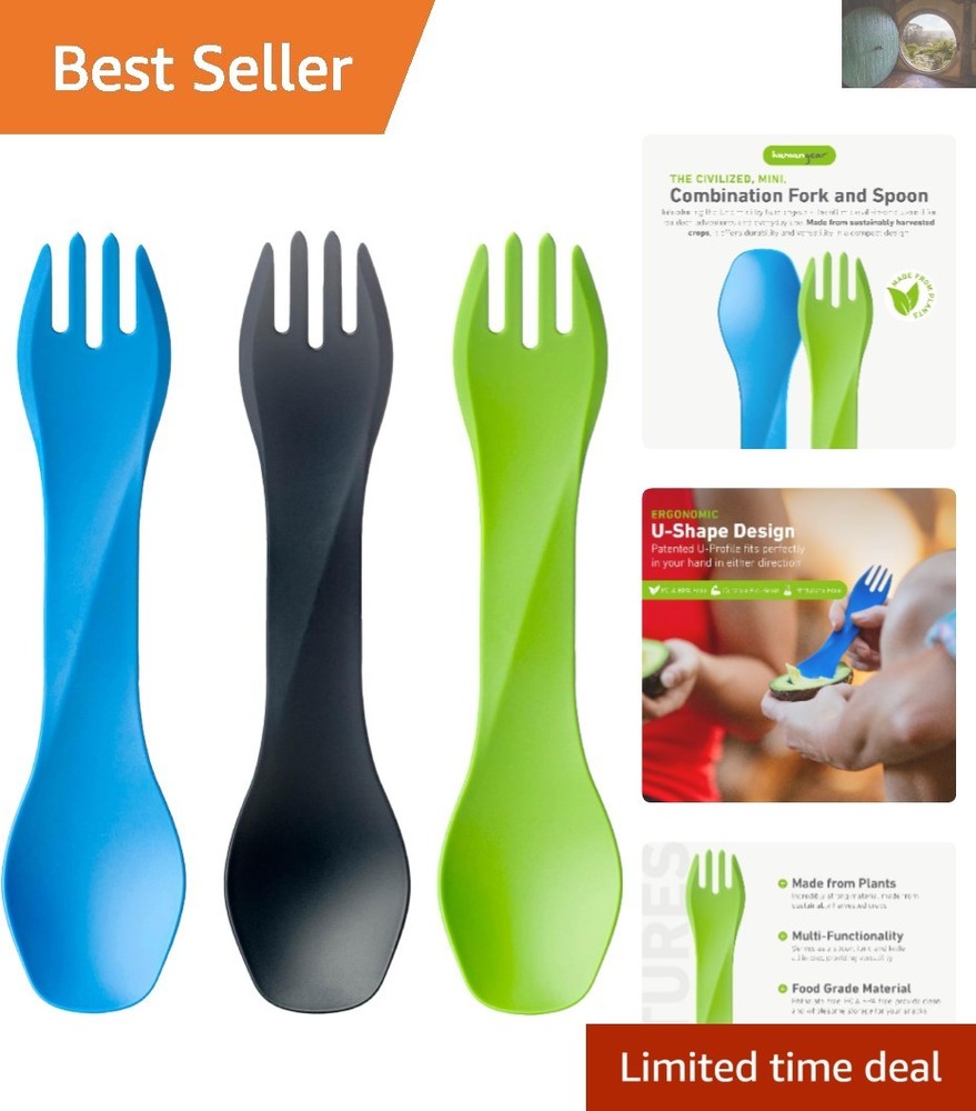 Sustainable GoBites Mini Spork Set - Lightweight, Functional Camping Essentials