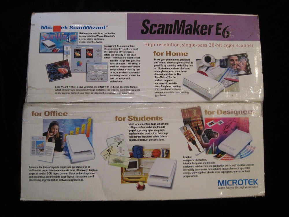 NEW Vintage Microtek Scanmaker E6 MRS-1200E6 Flatbed Scanner with Software NOS!