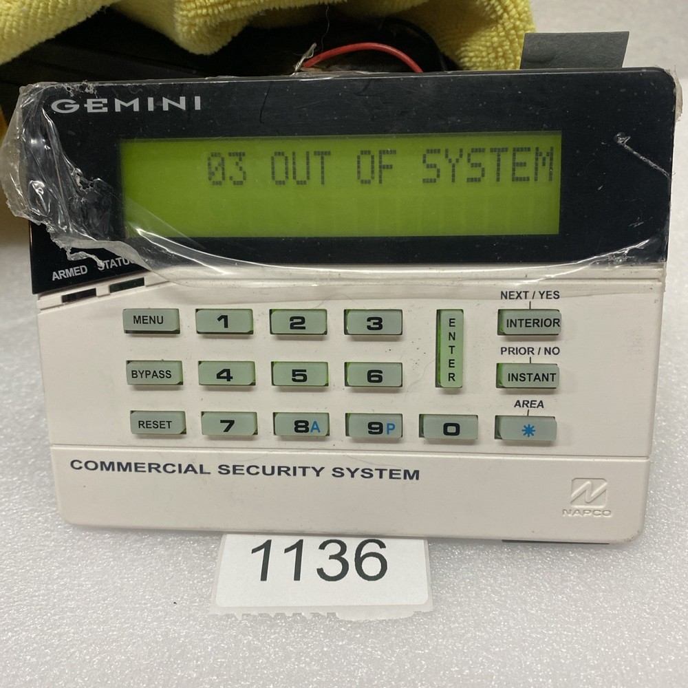 Napco Gemini GEMC-BK1 Security System Keypad Alarm Panel Control