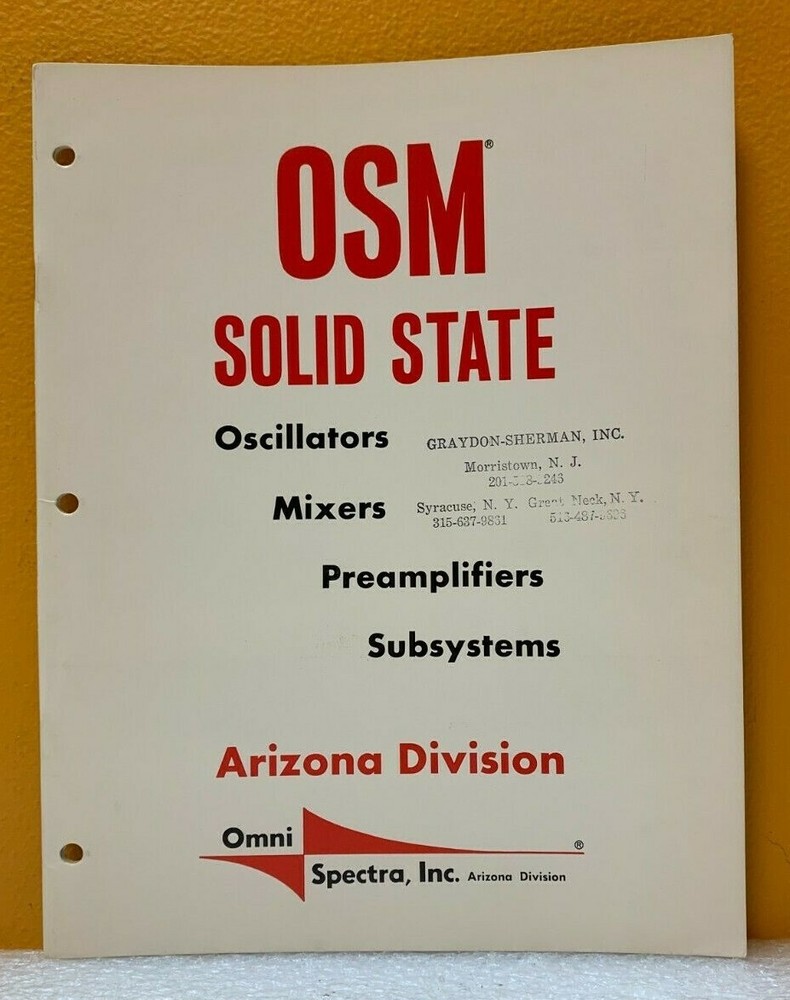 Omni Spectra, Inc. 1970 OSM Solid State Catalog.