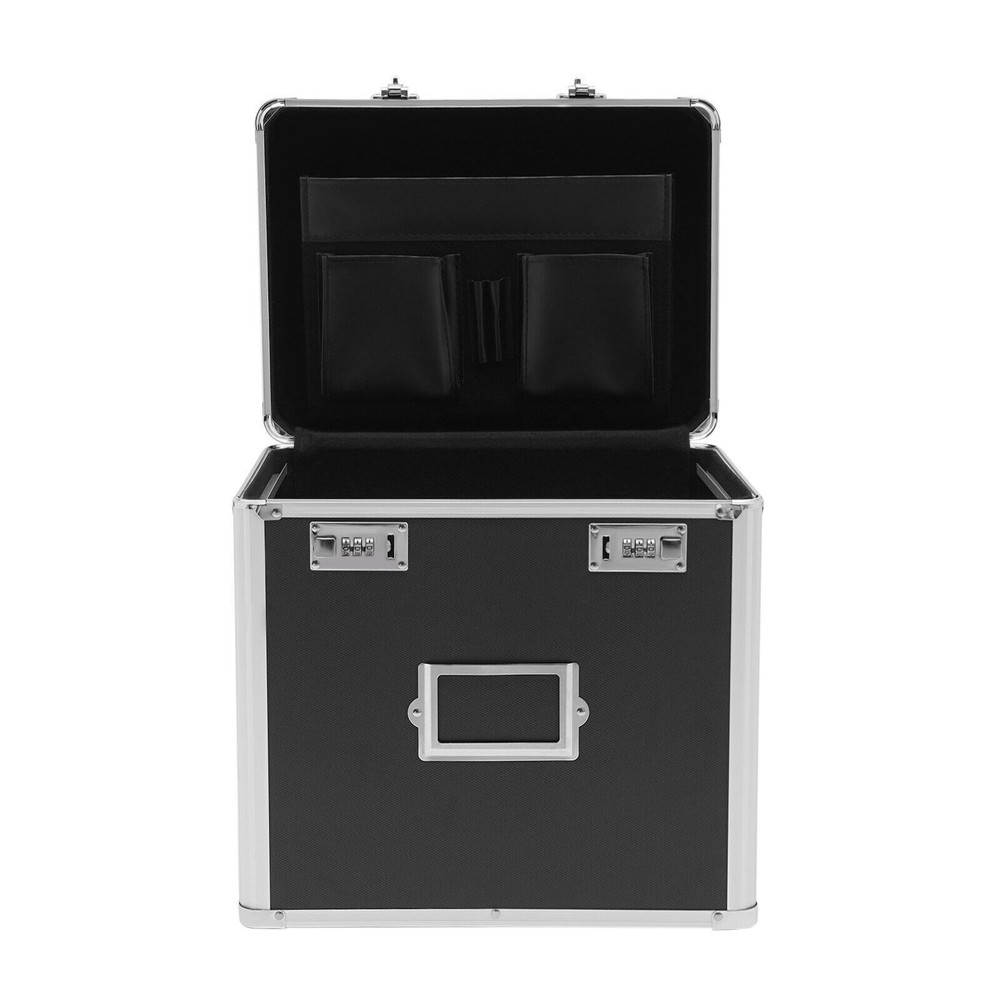 Portable Locking File Organizer Box for Home & Office Storage