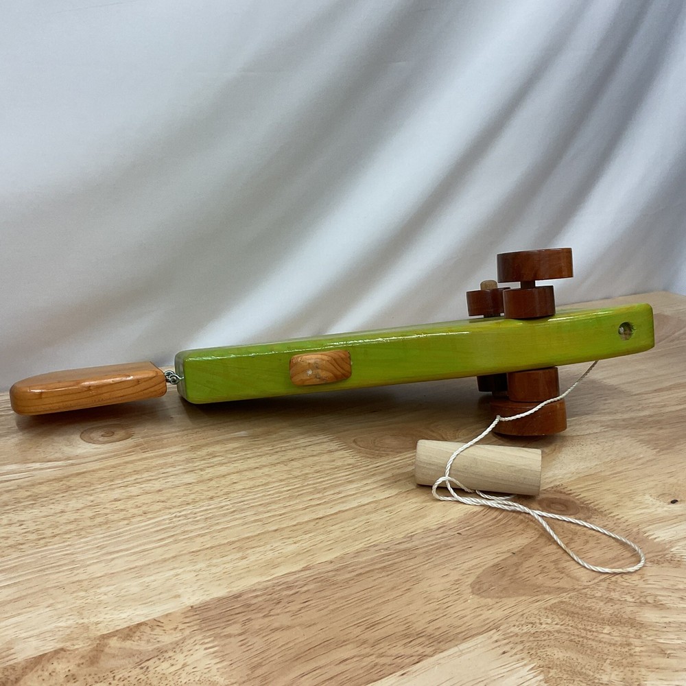 Handmade Wooden Pull String Fish Toy 17”