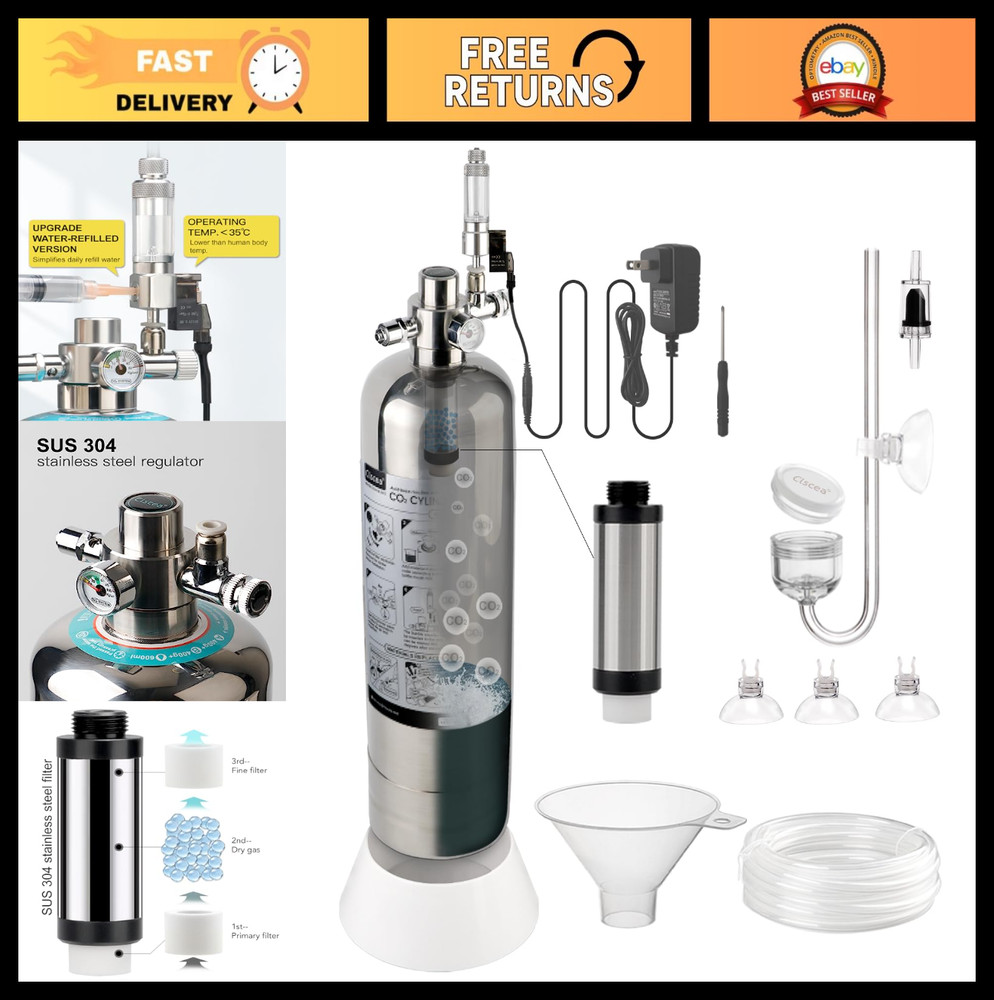 CO2 Generator Kit for Aquariums - Double Pressurization, Enhanced Version, G700S