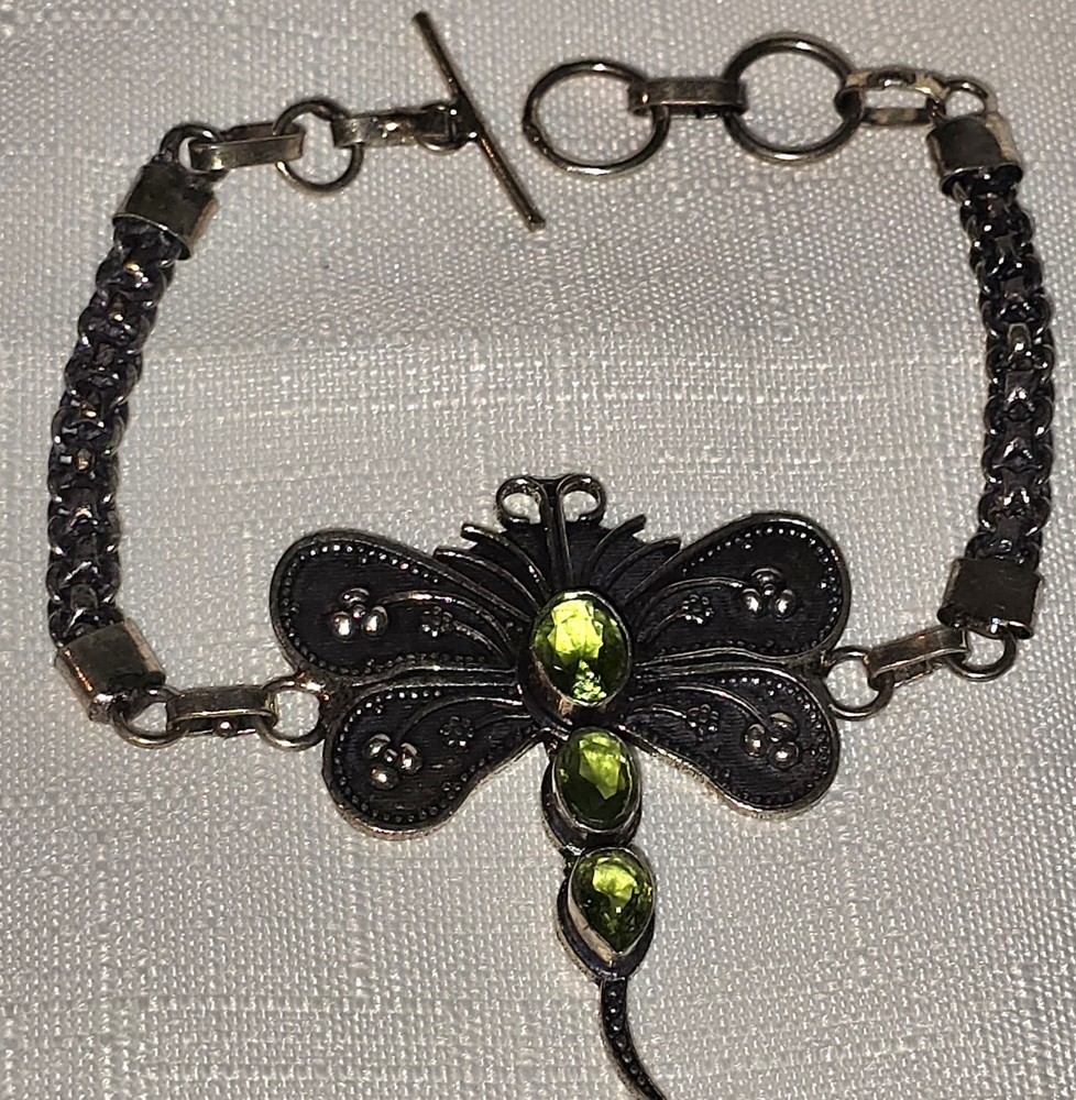 Artisan Peridot Dragonfly Bracelet