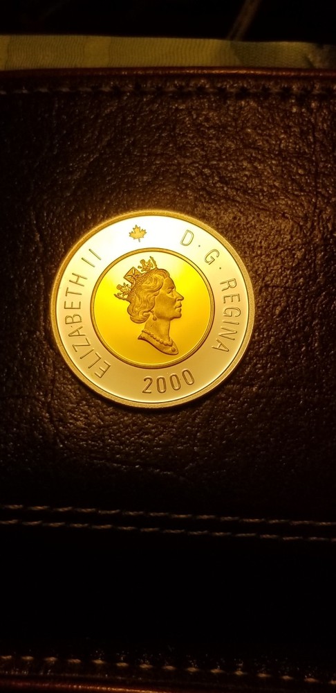 Canada 2000 Silver Proof Gem $2 Gold Plated Rare.