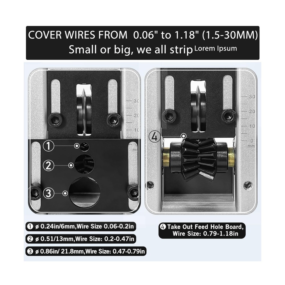 Wire Stripper, 0.06''-1.18'' Automatic Wire Stripping Tool with All Aluminum ...