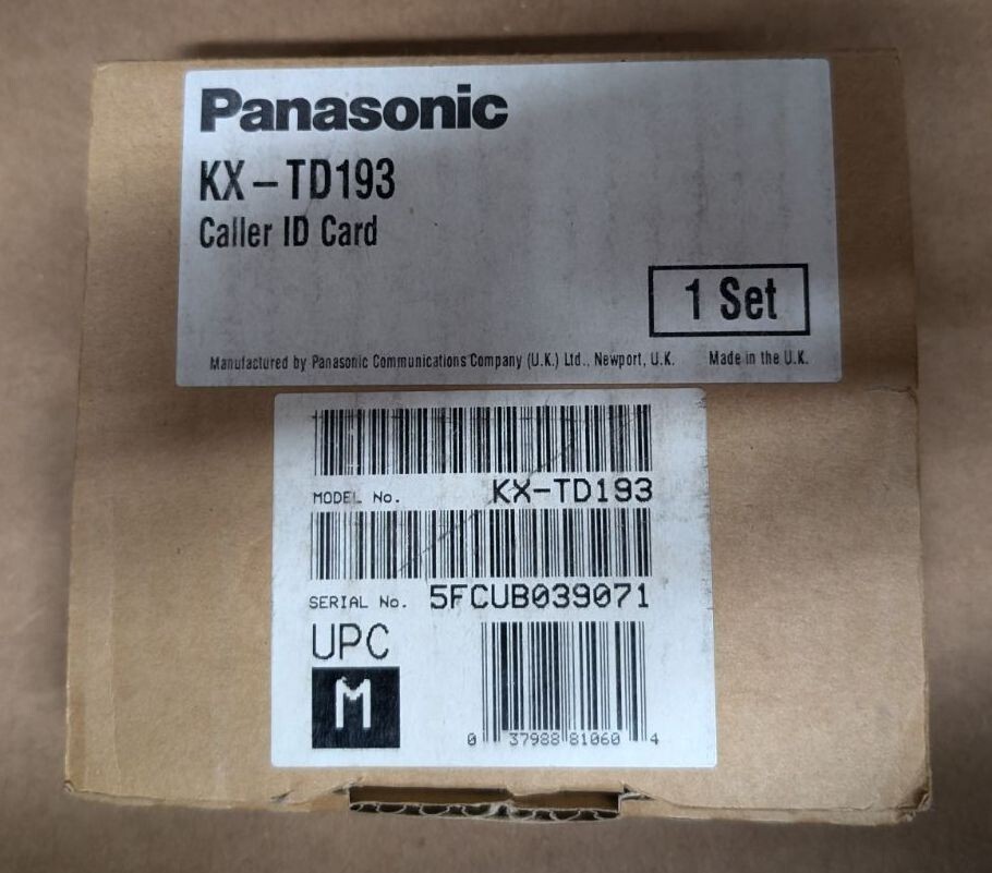 Panasonic KX-TD193 Caller ID Card