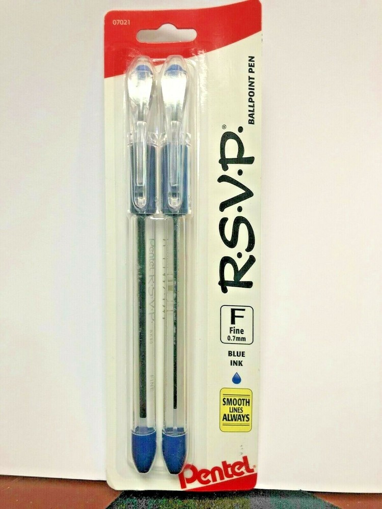 Ball Point Pen, Two, Fine Point, Blue Ink, 0.7mm, Smooth Lines Always, PENTEL
