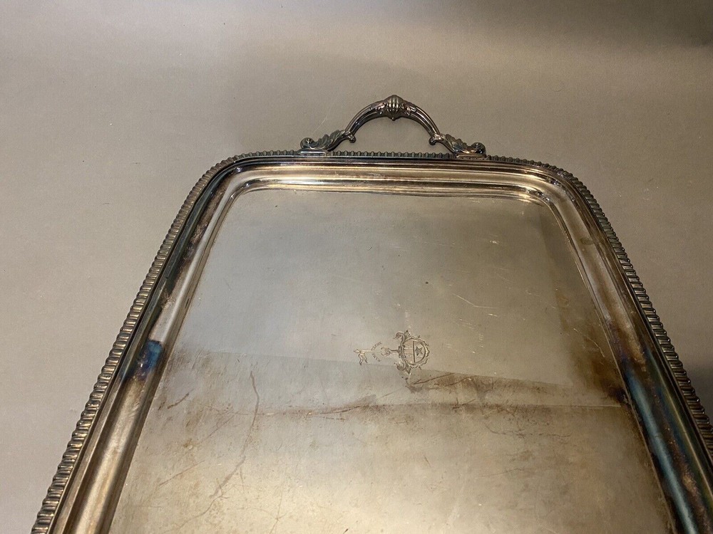 Antique Victorian Silver Plate Serving Platter Tray