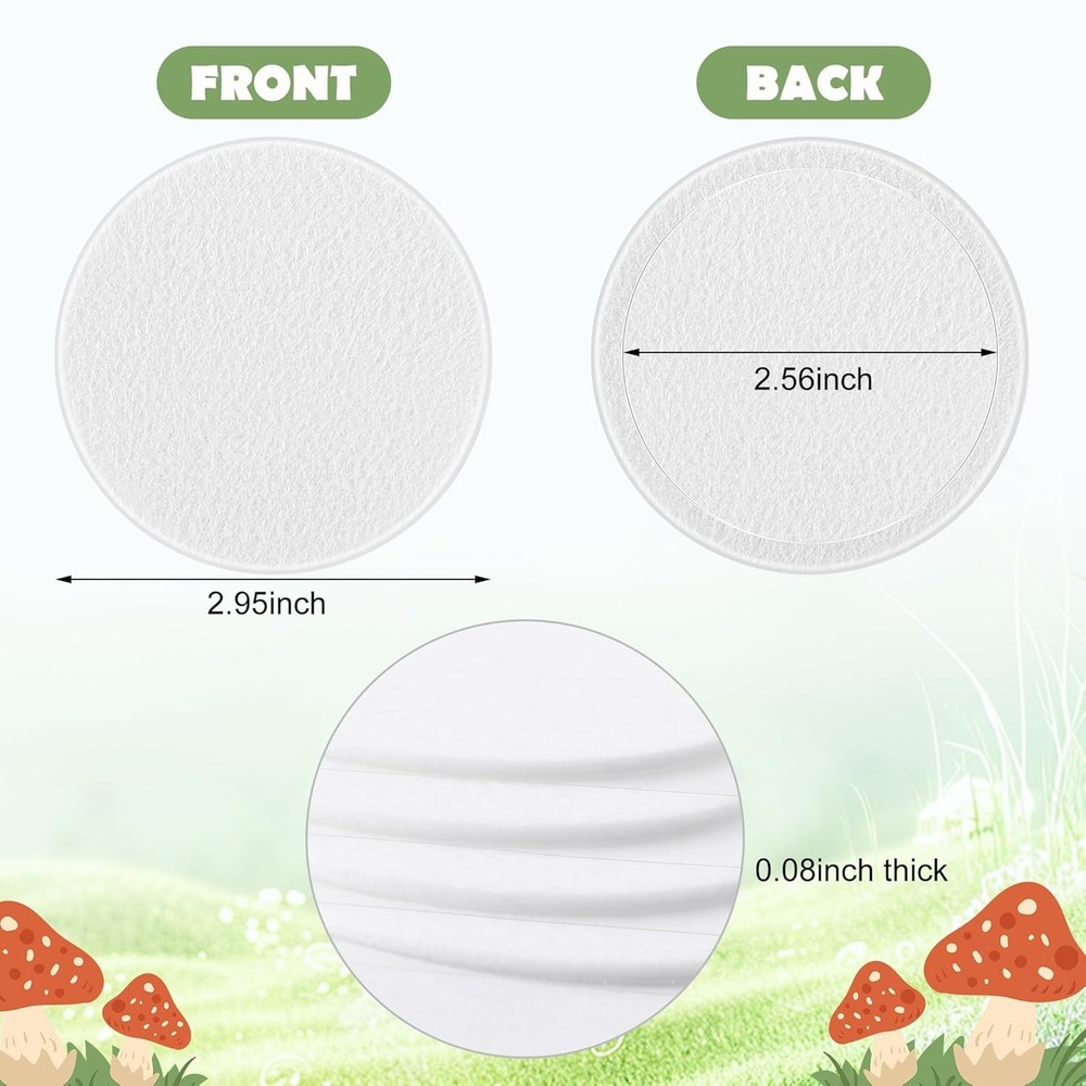 Efficient 2MM Thick Monotub Filter Discs - 24 Pack for Healthy Mushroom Growth