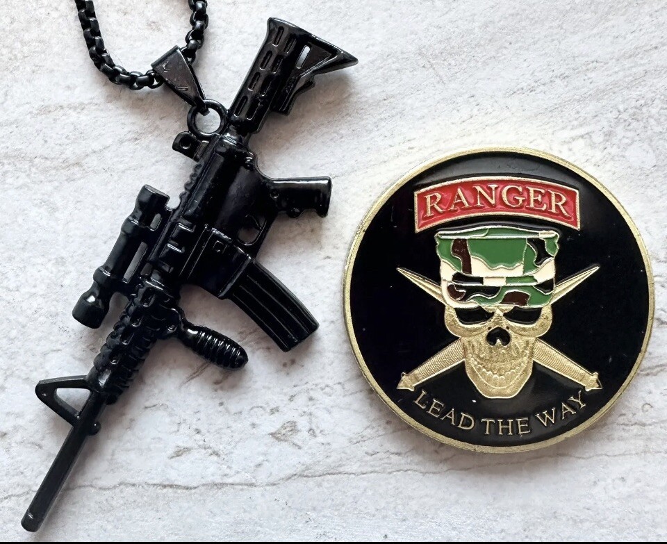 Army Ranger coin + neckles