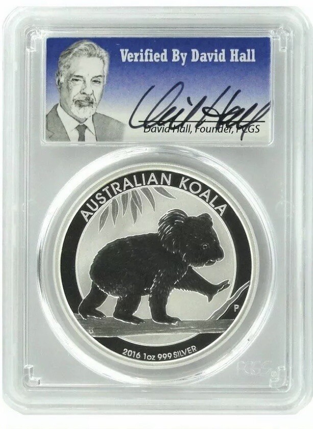 2016 Australia 1oz Silver Koala PCGS MS70 - Verified By David Hall