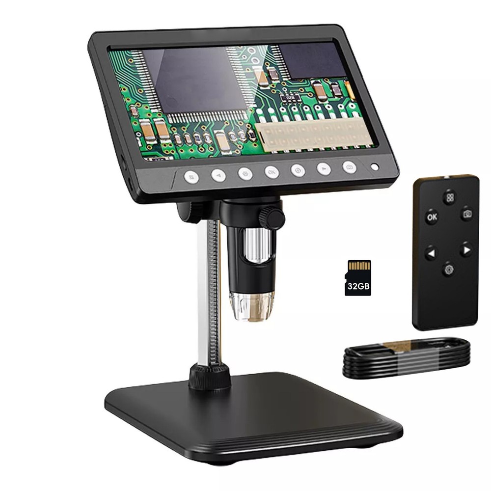 New 7 "IPS Digital Microscope Tool 1200X 1080P Video Focusing Camera Microscope