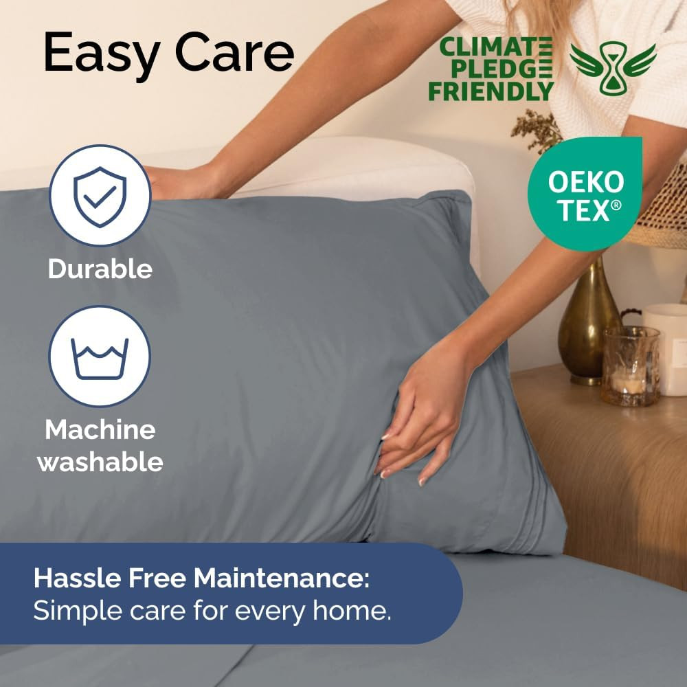 Extra Deep King Sheet Set - 6 Piece Breathable & Cooling Sheets - Hotel Luxury B