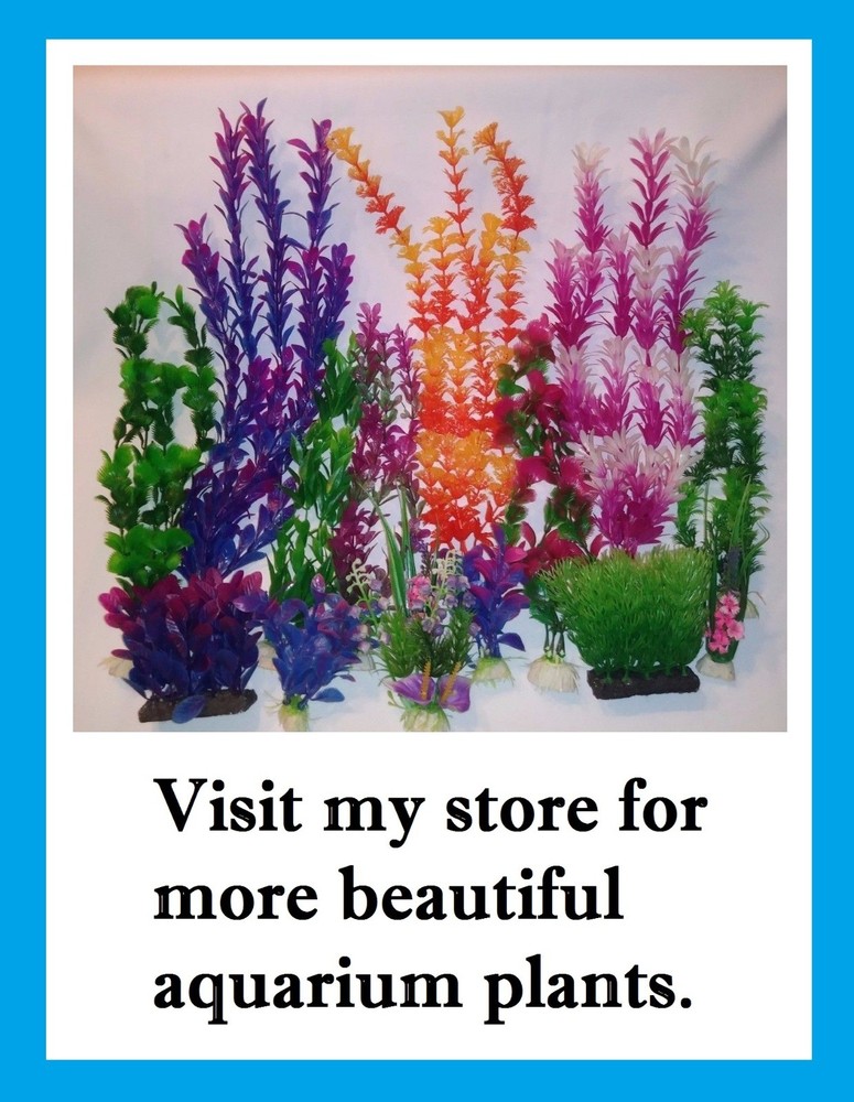 (8 Pack) 15" Artificial Aquarium Plant Plastic Decoration -Individually Packaged