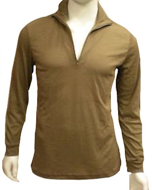 Military Issued Brown LWCWUS Polyester Undershirt-NEW