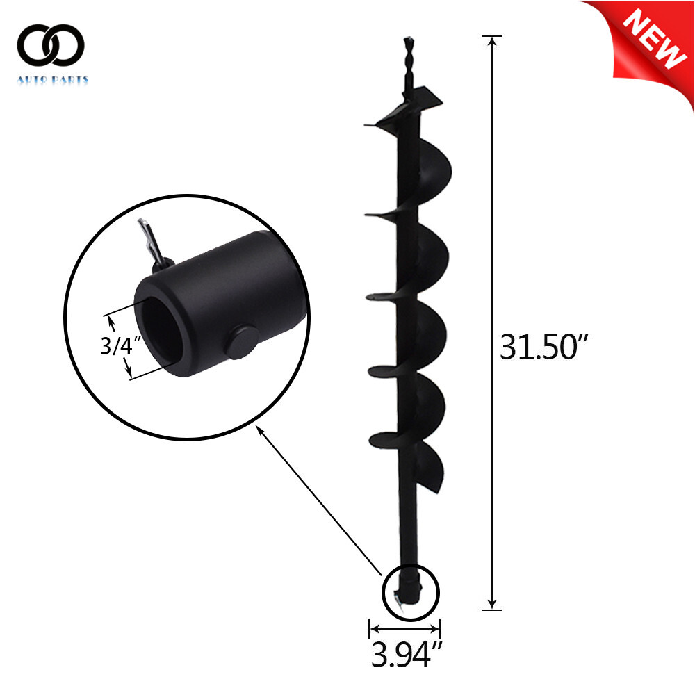 4" Earth Auger Drill Bits for Gas Powered Post Fence Hole Digger