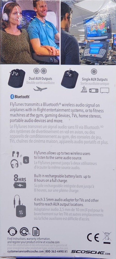 SCOSCHE BTTWT-SP FlyTunes Portable Bluetooth 4.1 Wireless Audio Transmitter