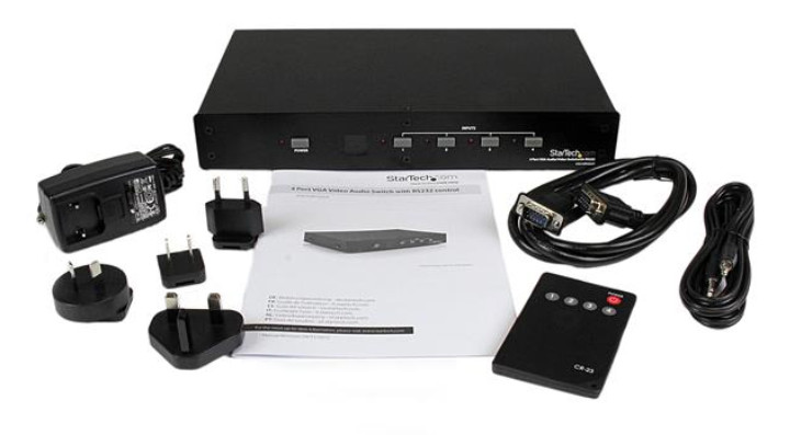 StarTech VS410RVGAA Coverage AV 4 Port Component A/V Switcher with RS-232