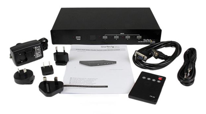 StarTech VS410RVGAA Coverage AV 4 Port Component A/V Switcher with RS-232