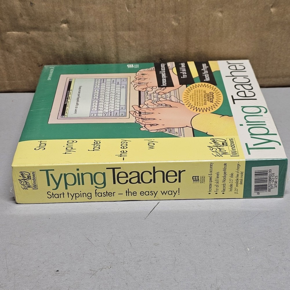 Typing Teacher for Windows PC Software Spinnaker Easy Working (SEALED)