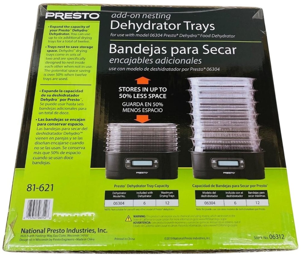 81621 - Dehydro Dehydrator Model 06304 Add-On Nesting Tray by Presto