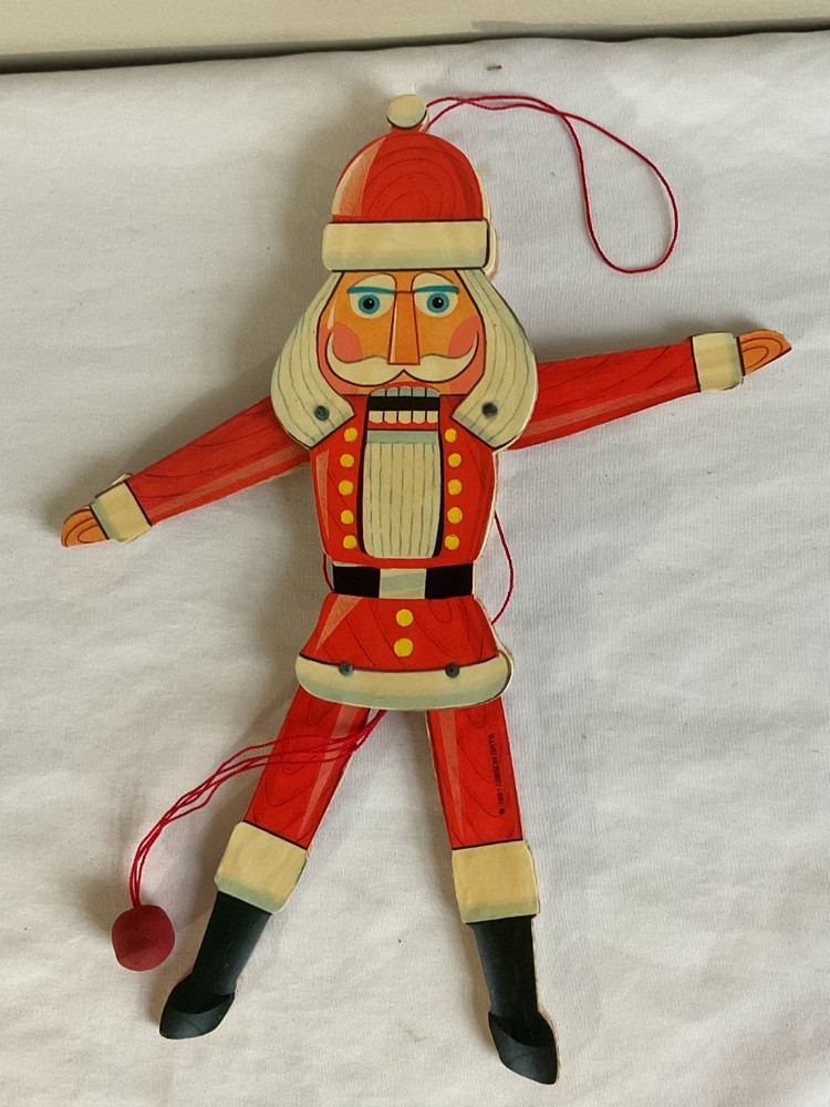 Italian Wood Pinocchio Jumping Jack Pull String & Nutcracker pull string toy