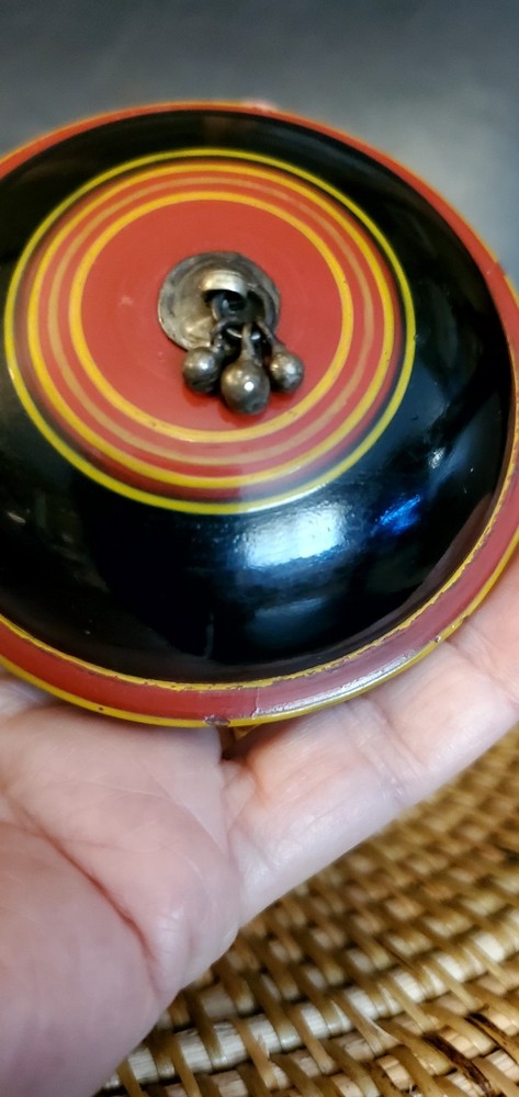 2 Old, Round, Lacquer Boxes
