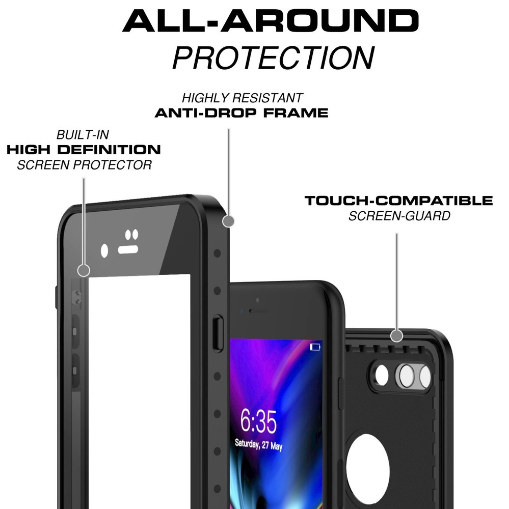For Apple iPhone 7 / 8 Plus Waterproof Case Shockproof Built-in Screen Protector