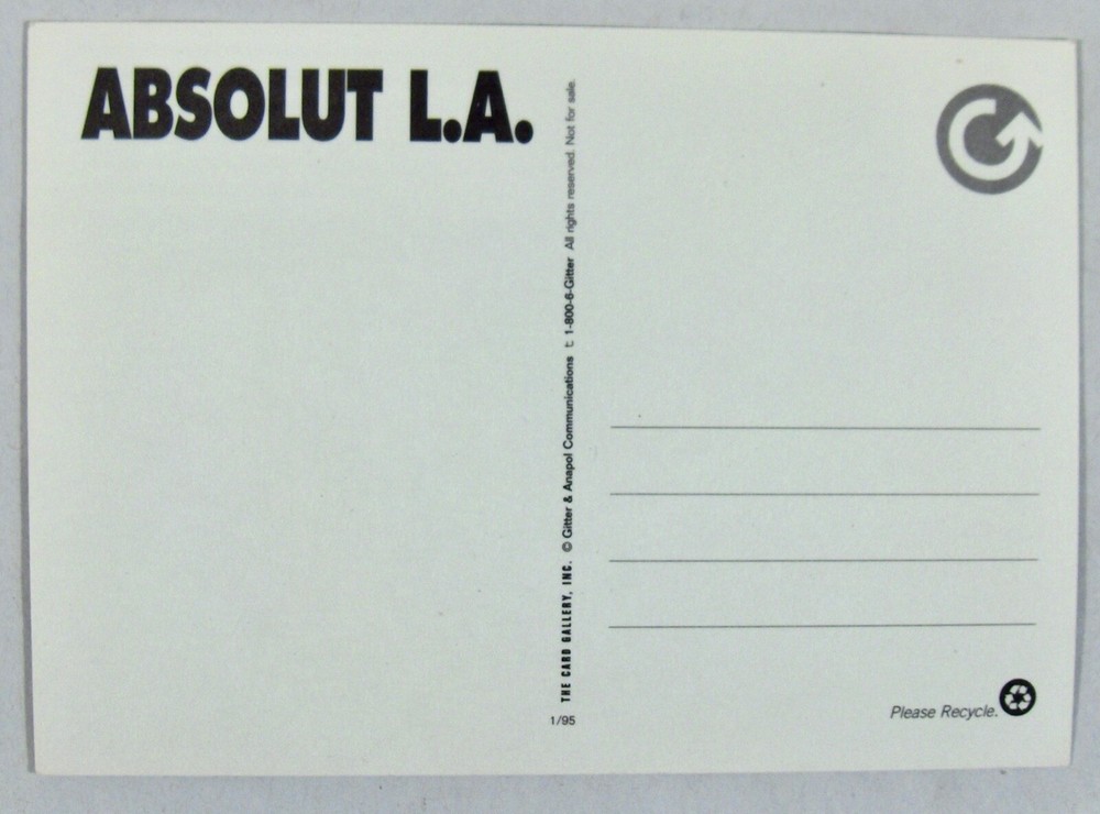 Absolut L.A. Vintage '90s Postcard