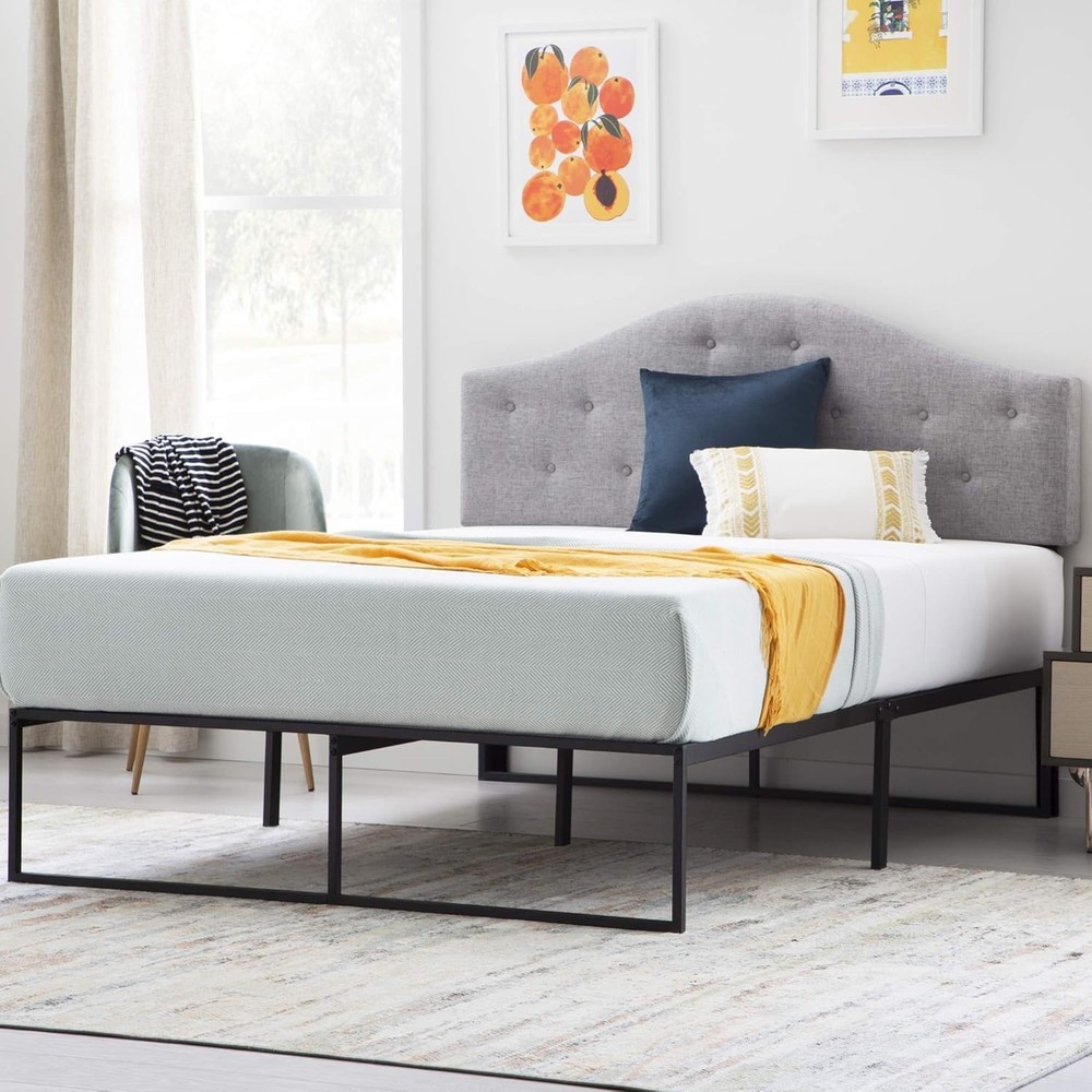 Space-Saving Twin Platform Bed Frame - 14" High, Easy Assembly, Stylish Design
