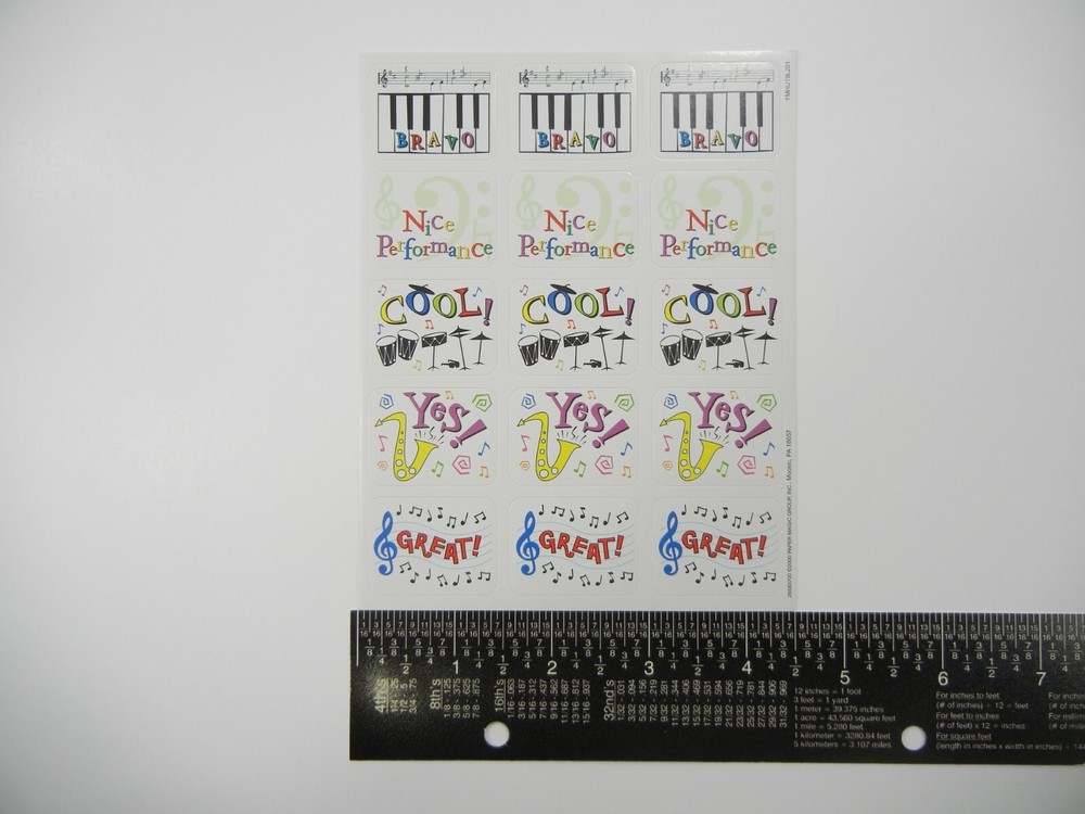 Musical Square Stickers Sheet Eureka