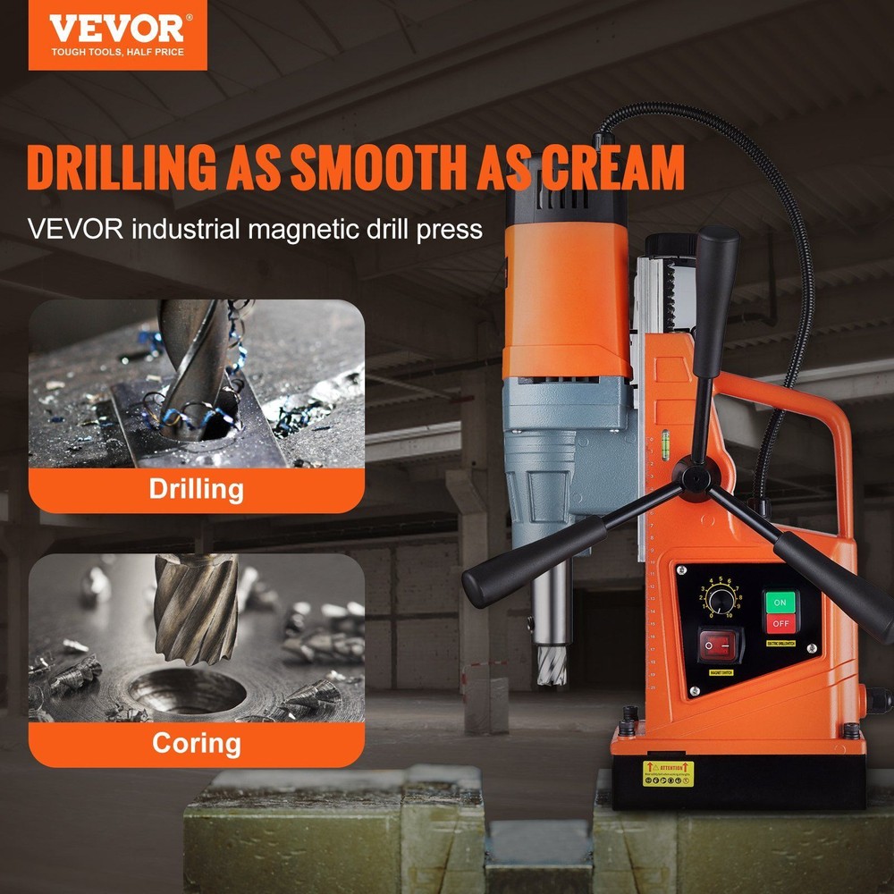 Portable Electric Mag Drill Press w/ Variable Speed 1550W 2" Boring Diameter