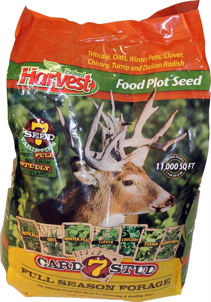 EVOLVED HARVEST 7 Card Stud Adaptive Food Plot Seed - Full Season High-Protei...