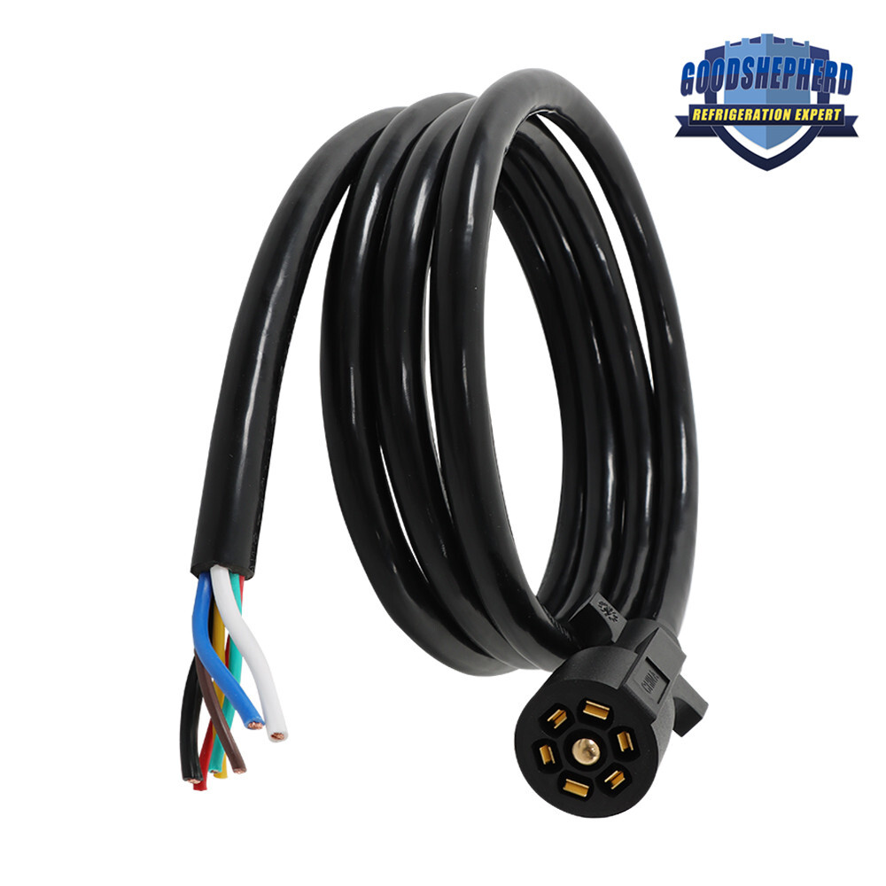 7Pin 7Way Trailer Cable Cord Wire Harness Plug Connector RV Truck 6-7-8-12-16FT