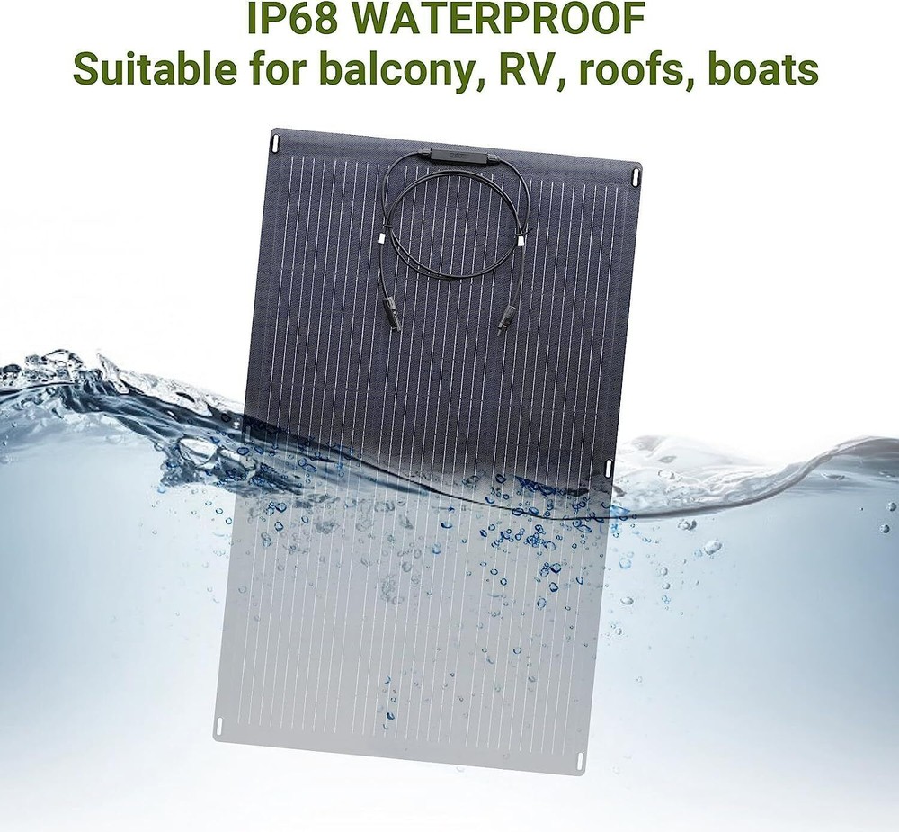 ALLPOWERS 100W OR 200W Flexible Mono Solar Panel Efficiency IP68 For Roof Boat