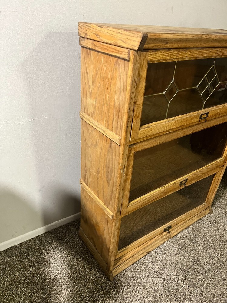 Early 1900's 3 Stack Oak Lundstrom Barrister Bookcase