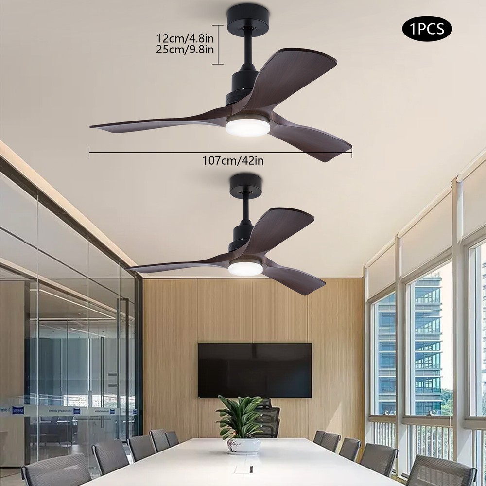 42'' Ceiling Fan Light W Remote Control&Timer Function3 Blade Fan Ceiling Mount