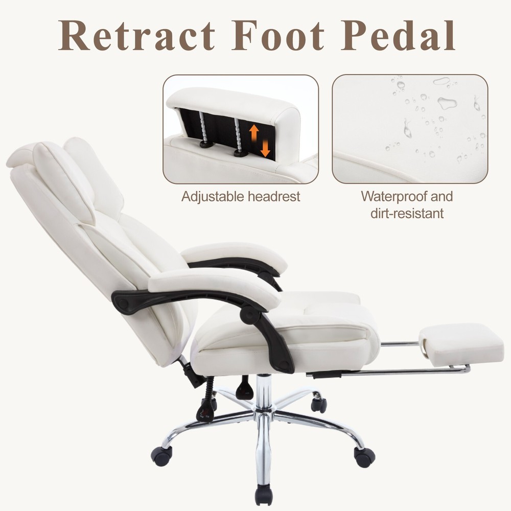 Leather Computer Chair with Back Support Home Office Desk Chair