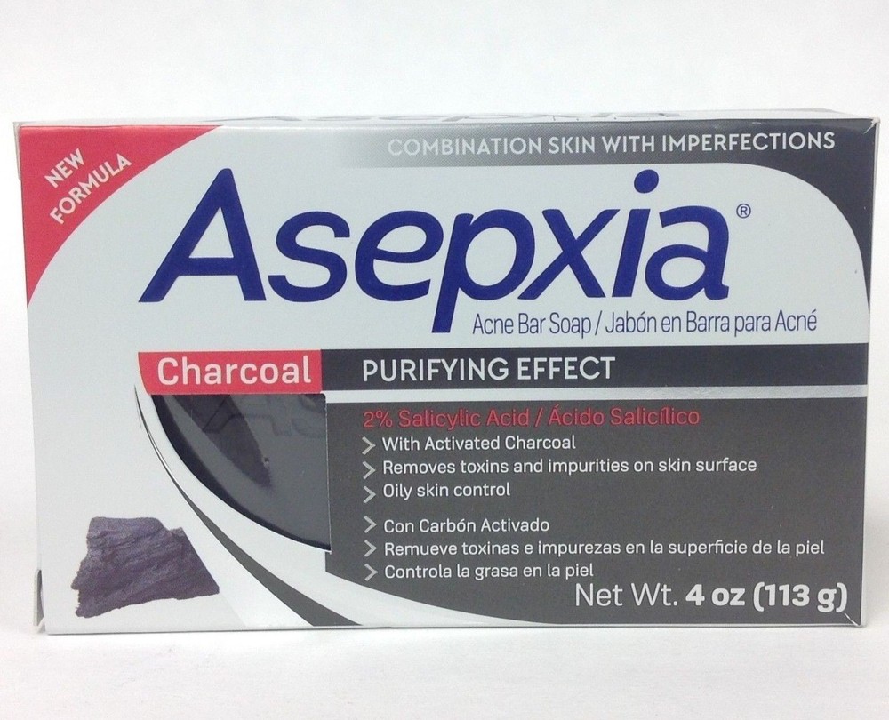 3 ASEPXIA CHARCOAL ACNE BAR SOAP ✅ 4Oz