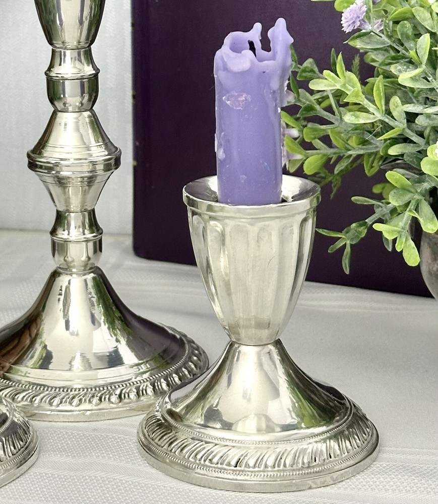 Candle Holders Sterling Silver Console Candlesticks Silver Dinner Candle Holders