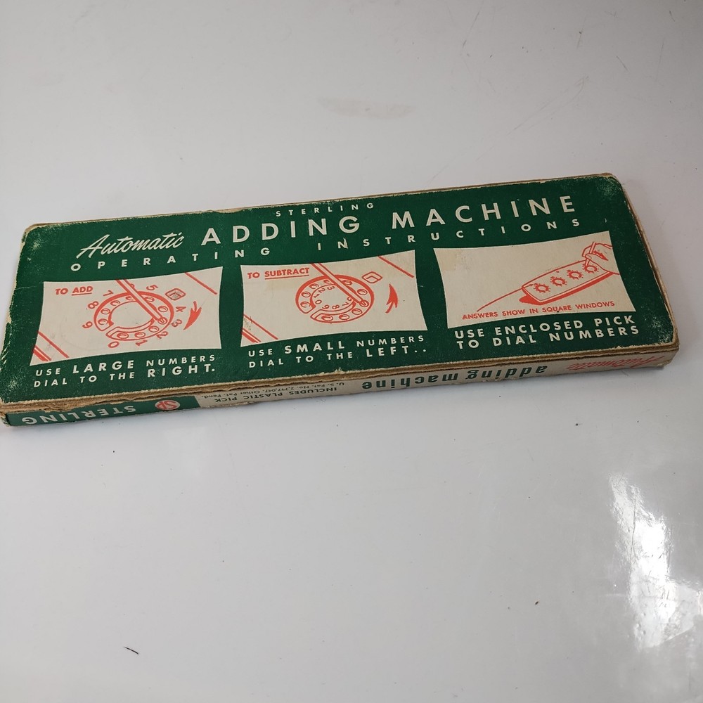 Vtg Sterling #565 Dial-A-Matic Automatic Mechanical Adding Machine + Stylus