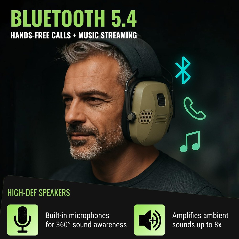 Bluetooth Electronic Shooting Ear Protection - Range, Hunting Accessories, Ta...