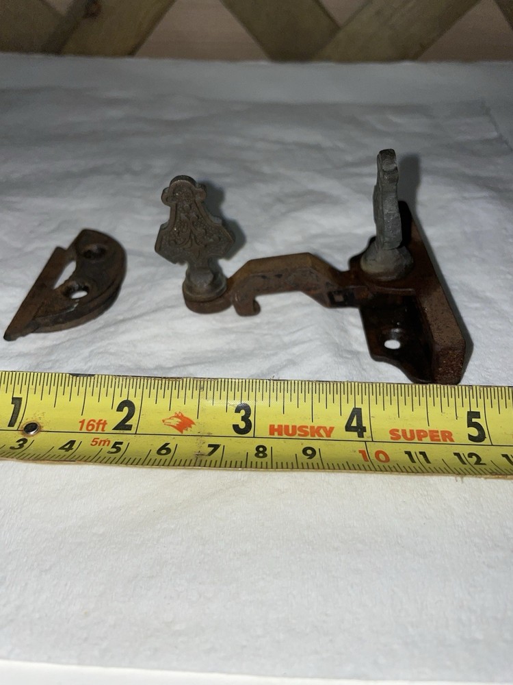 Antique Cast Iron Window Sash Lock / Decorative Hardware / Victorian