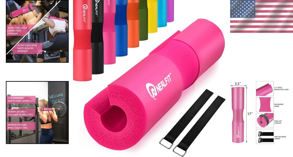 High-Density Squat Bar Pad – Essential for Safe Weightlifting & Hip Thrusts