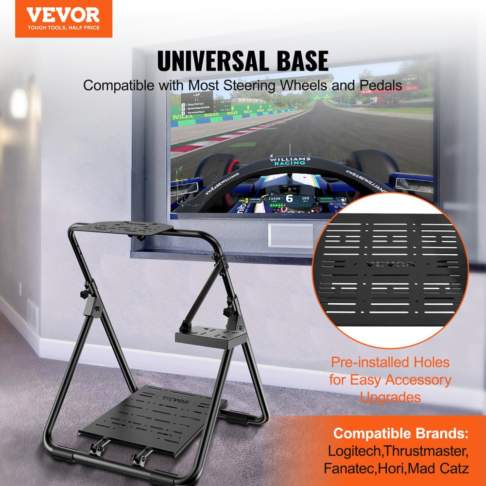 VEVOR Foldable Racing Steering Wheel Stand Height Adjustable Logitech Portable
