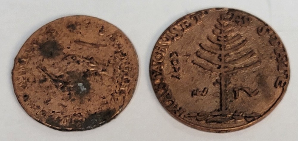 2 EARLY COLONIAL COIN COPYS L1344