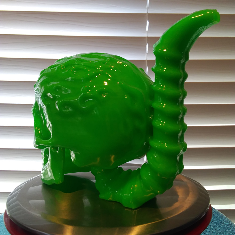 Flaming Skull Bong Bubbler black light reactive