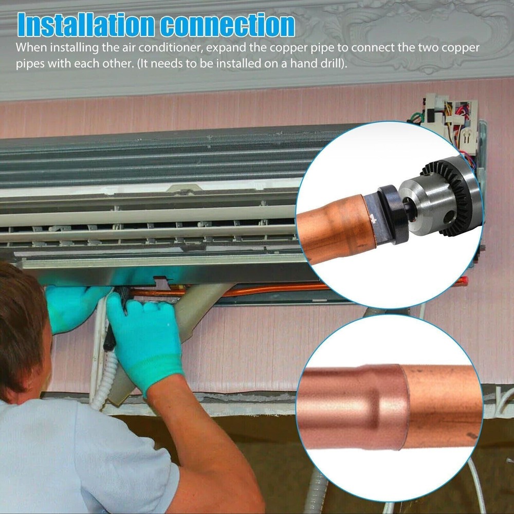6-Piece Copper Pipe Expander and Swaging Tool Set for HVAC Projects